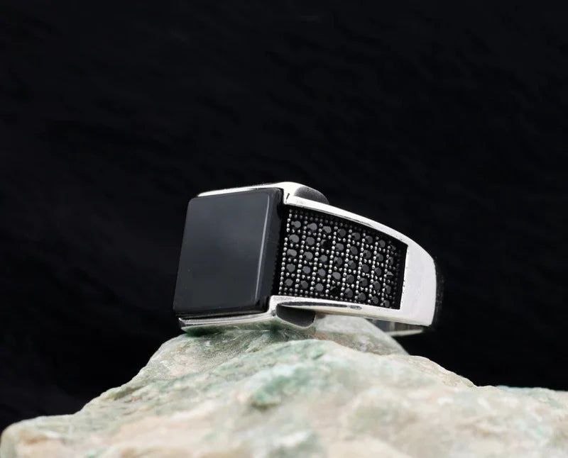 Timeless Black Square Onyx-925 Silver